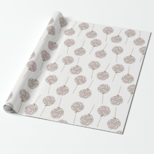 Pink Swirl Lollipop Wrapping Paper