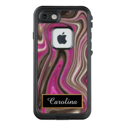 Pink Swirl Marble Pattern,  Personalized LifeProof FRĒ iPhone 7 Case