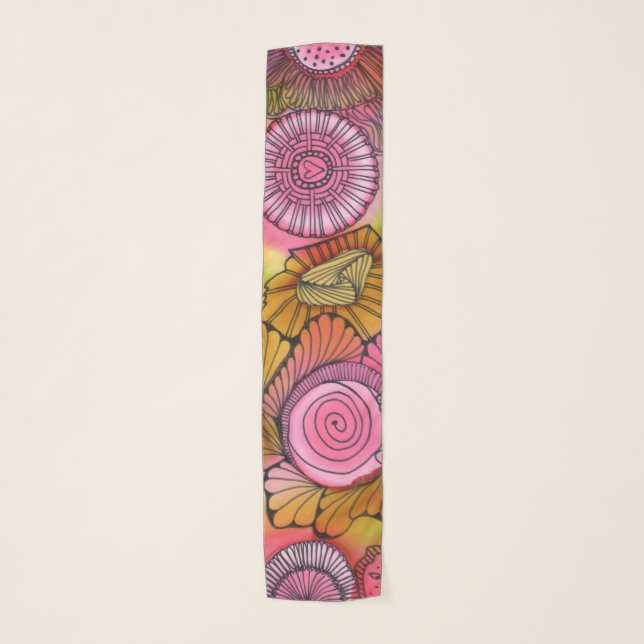 Pink Swirl Oblong Scarf (Front)