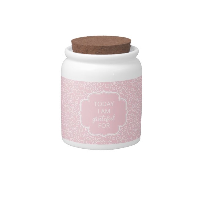 Pink Swirl Pattern Grateful Prayer Jar (Front)
