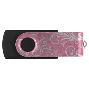 Pink Swirl Pattern USB Flash Drive