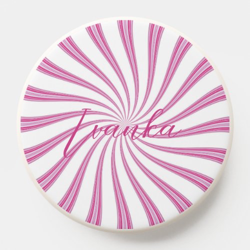 Pink Swirl Photo Border for Uploaded Photo PopSocket