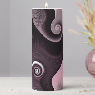 Pink Swirl Pillar Candle