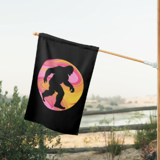 Pink Swirl Squatch House Flag