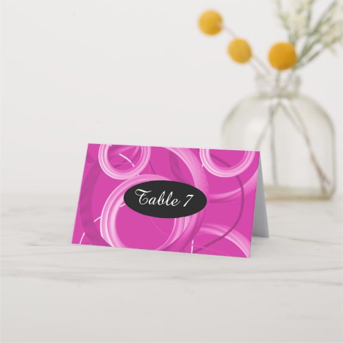 Pink Swirl Table Seating Numbers Place Card