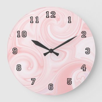Pink Swirl Wall Clock by ArtByApril at Zazzle