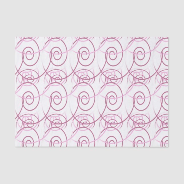 Pink Swirl White 10" X 15" Tissue Paper (Front)