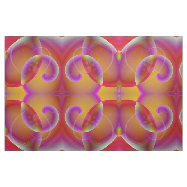 Pink Swirls and Hearts Fabric (Yard)