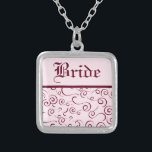 Pink Swirls Bride Necklace<br><div class="desc">Pink Swirls Bride Necklace. Also can be personalized for bridesmaids with Names.</div>