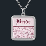 Pink Swirls Bride Necklace<br><div class="desc">Pink Swirls Bride Necklace. Also can be personalized for bridesmaids with Names.</div>