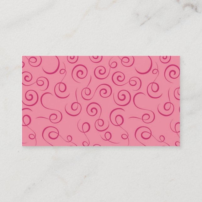 Pink Swirls Business Card (Back)