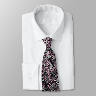 Pink Swirls Fractal Tie
