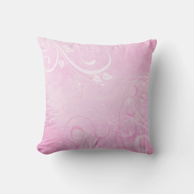 Pink Swirls Throw Pillow (Front)