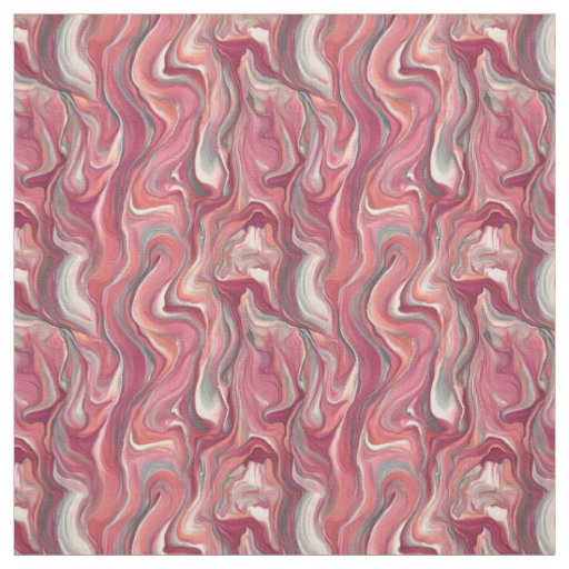 Pink Swirls Twists Paint Pour Design Fabric