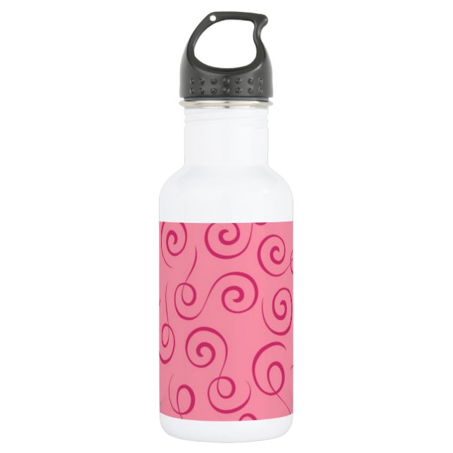 Pink Swirls Water Bottle (Front)