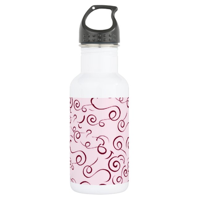 Pink Swirls Water Bottle (Front)