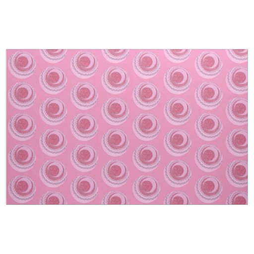 Pink Swirly Abstract Circles Dots Pattern Fabric