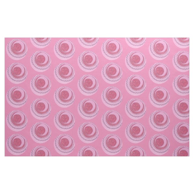 Pink Swirly Abstract Circles Dots Pattern Fabric (Fat Quarter)