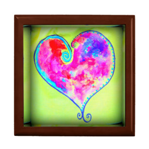 pink swirly heart jewelry box