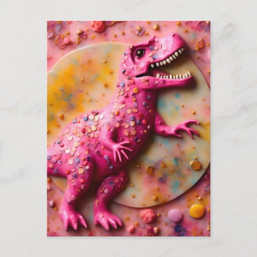 Pink T-Rex Postcard