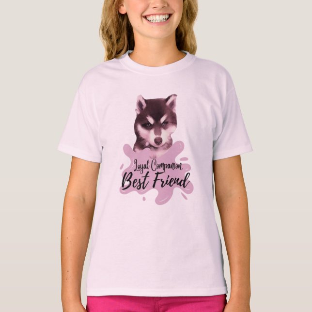 Pink 🩷 T-shirt Loyal companion, best friend  (Front)