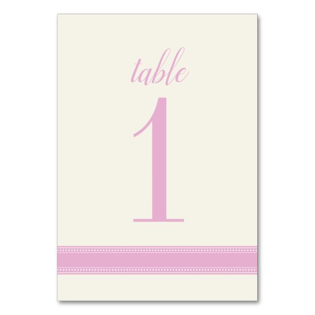 Pink Table Number, Caroline Wedding Table Sign Number (Front)