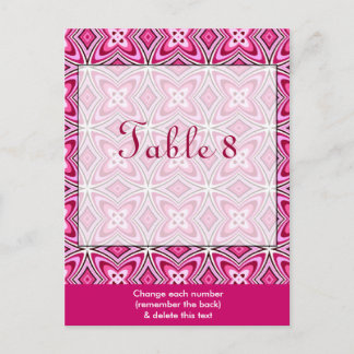 Pink Table Number Postcard