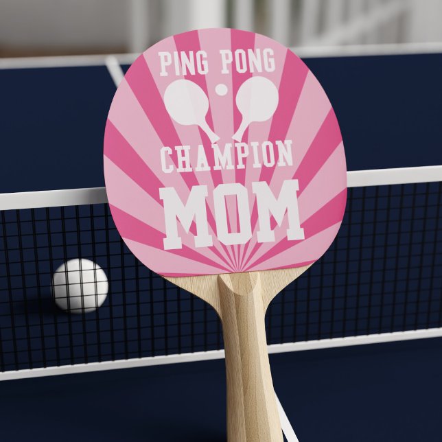 Pink Table Tennis Champion Mom Ping Pong Paddle (She may let you win - but I doubt it. Quirky mom gift from dads. )