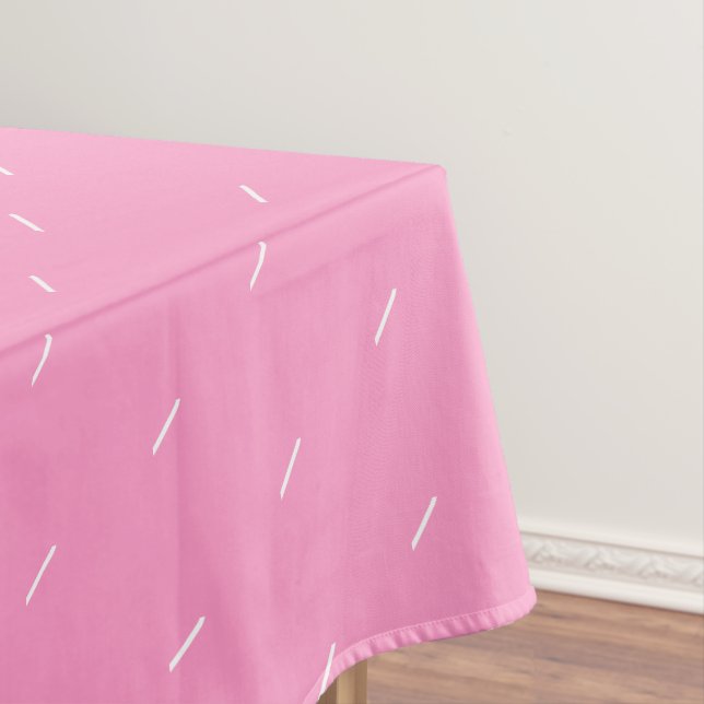Pink Tablecloth with Hearts - Custom Colors (In Situ)