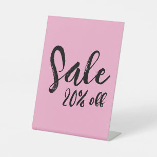 Pink Tabletop Sale Sign for Retail Small Business