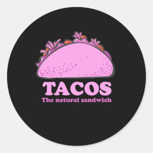 PINK TACOS CLASSIC ROUND STICKER