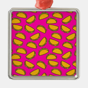 pink tacos metal ornament