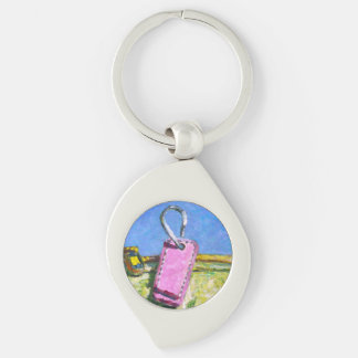 Pink Tag Keychain