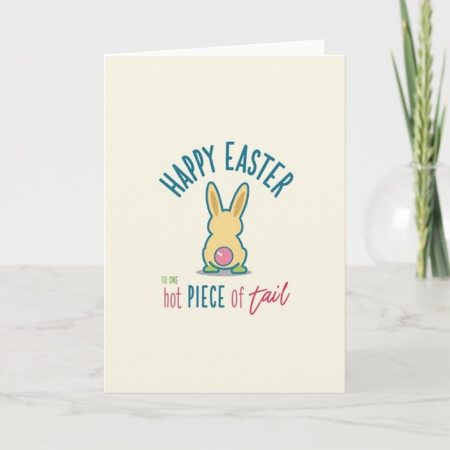 Pink Tail Easter Funny Card (Front)