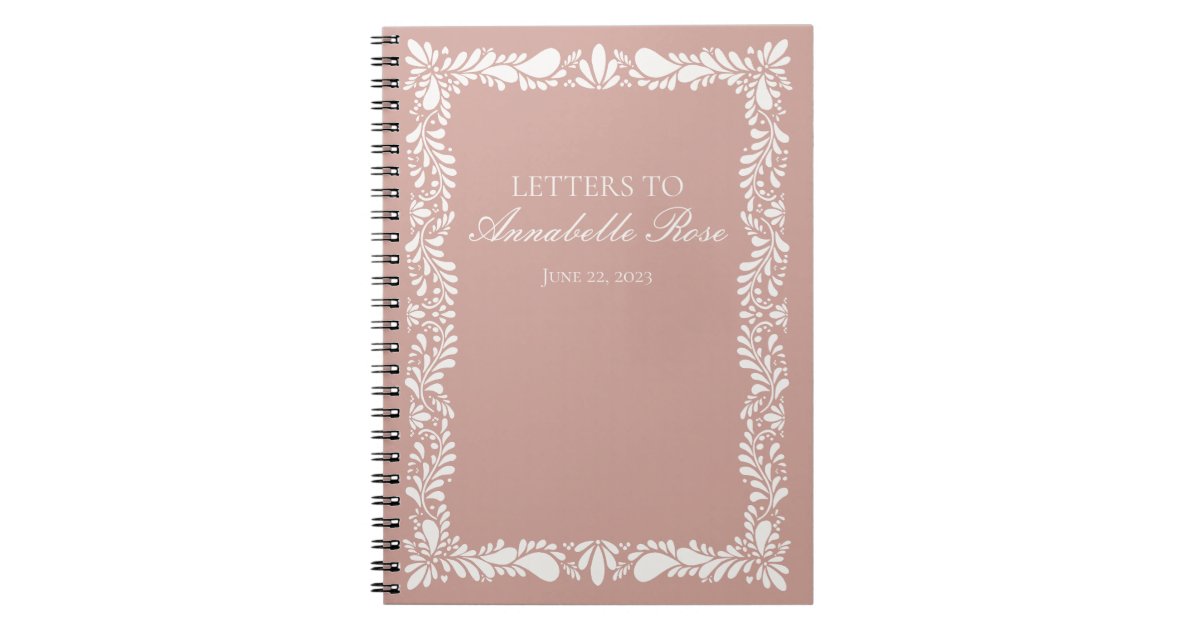 Pink Ta Pink Talaver Tile Fiesta Letters to Birthday Girl Notebook | Zazzle