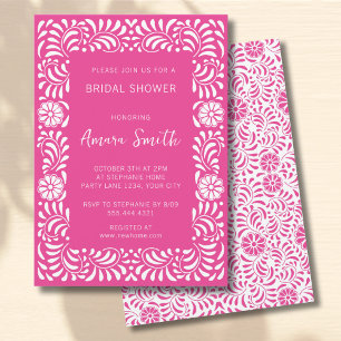 PINK TALAVERA BRIDAL SHOWER INVITATION