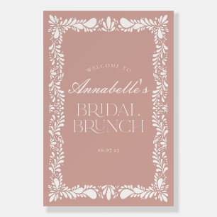 Pink Talavera Tile Fiesta Bridal Brunch Welcome Foam Board