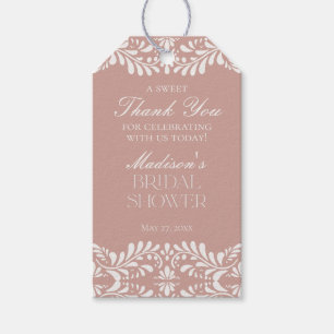 Pink Talavera Tile Fiesta Bridal Shower Favor Gift Tags