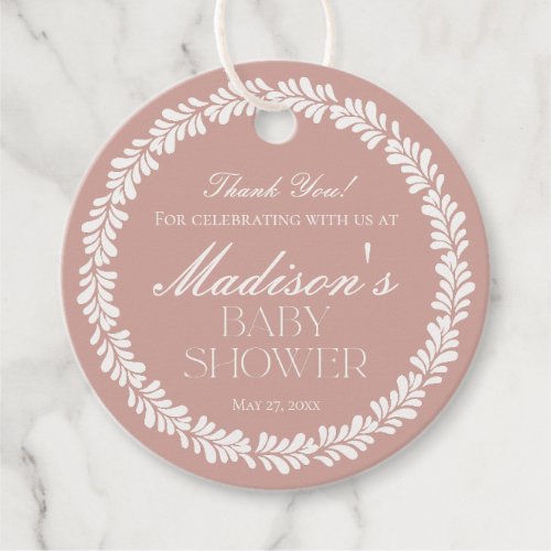 Pink Talavera Tile Spanish Fiesta Baby Shower Favor Tags