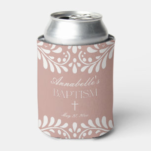Pink Talavera Tile Spanish Fiesta Baptism Favors Can Cooler