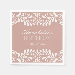 Pink Talavera Tile Spanish Fiesta Birthday Napkins