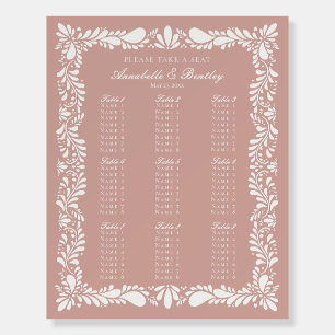 Pink Talavera Tile Spanish Fiesta Seating Chart Foam Board