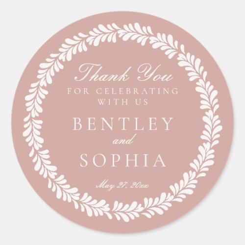 Pink Talavera Tile Spanish Fiesta Wedding Favor Classic Round Sticker