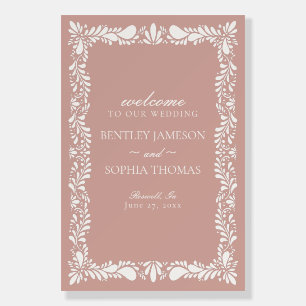 Pink Talavera Tile Spanish Fiesta Wedding Welcome Foam Board
