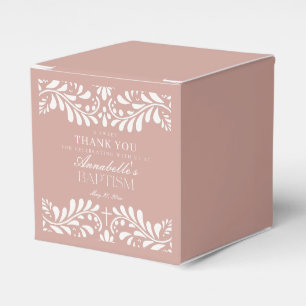 Pink Talavera Tile Spanish Style Fiesta Baptism Favor Boxes