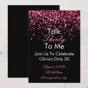 Pink Talk 30 To Me Birthday Invitation