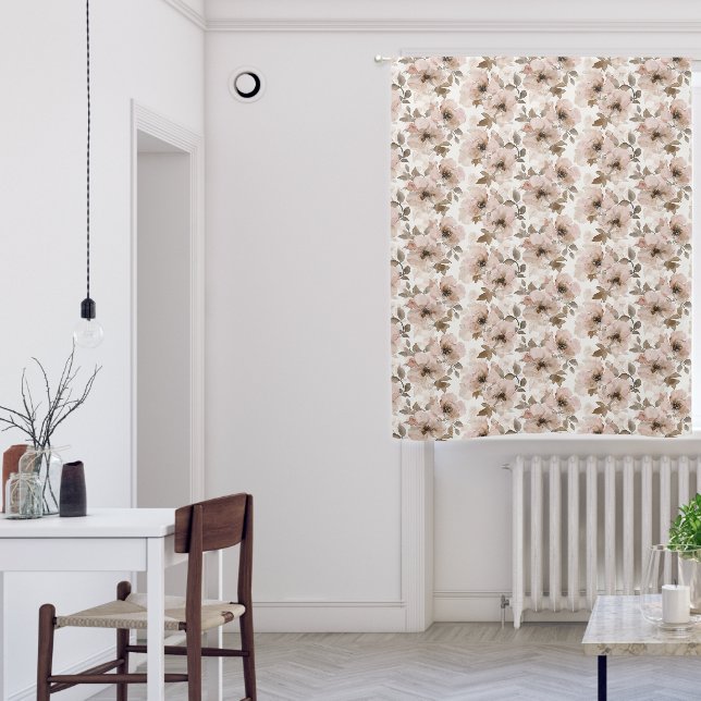 Pink Tan Floral Western Floral  Blackout Curtains (Living Room)