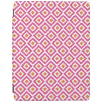 Pink Tangerine Diamond Ikat Pattern Ipad Smart Cover by heartlockedcases at Zazzle