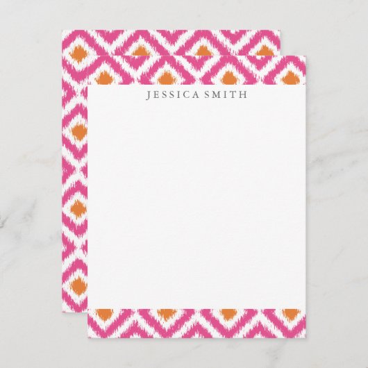 Pink Tangerine Ikat Pattern (Front/Back)