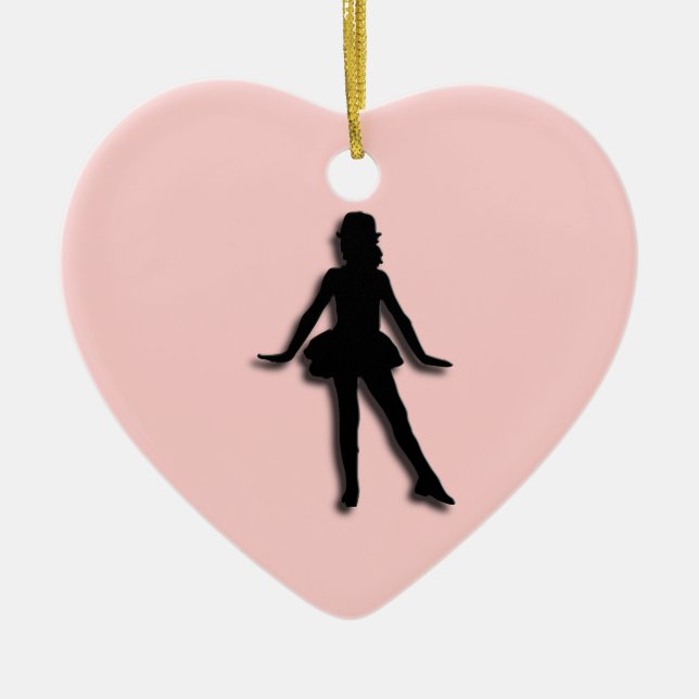 Pink Tap Dancer Ceramic Ornament (Front)